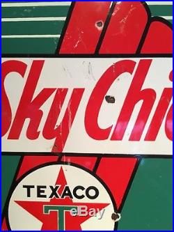Vintage 1952 Porcelain Texaco Sky Chief Gas Pump Fuel Advertising Sign