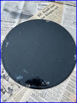 Vintage 1952 Texaco Gasoline Pump Station Pin-up 12 Inch Porcelain Enamel Sign