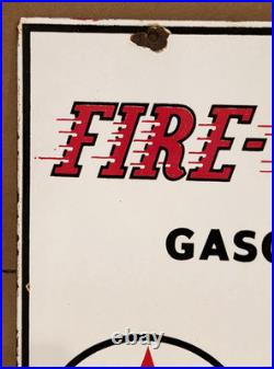 Vintage 1953 TEXACO FIRE-CHIEF GASOLINE Gas Pump Sign - Porcelain - 3-3-53