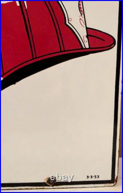Vintage 1953 TEXACO FIRE-CHIEF GASOLINE Gas Pump Sign - Porcelain - 3-3-53