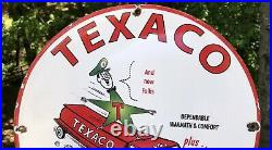 Vintage 1953 Texaco Green Star Gasoline Porcelain Enamel Oil Gas Fuel Pump Sign
