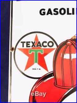 Vintage 1955 Texaco Fire Chief Gasoline Gas Pump Sign