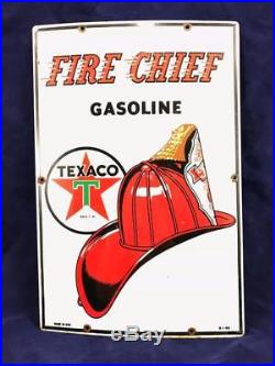 Vintage 1955 Texaco Fire Chief Gasoline Gas Pump Sign