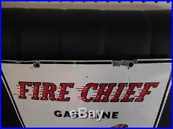 Vintage 1956 Porcelain gas pump Texaco Fire Chief sign 18 x 12