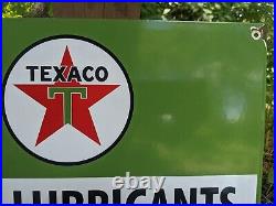 Vintage 1956 Texaco Farm Lubricants Oil Porcelain Gas Station Sign 12 X 17