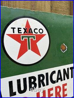 Vintage 1956 Texaco Farm Lubricants Porcelain Sign Tractor Gas Pump Agriculture