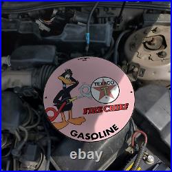 Vintage 1956 Texaco''Fire Chief'' Gasoline Fuel Porcelain Gas & Oil Pump Sign
