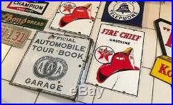 Vintage 1958 Orignal Porcelain Advertising Gas Oil Pump Sign Texaco Fire Chief