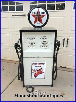 Vintage 1960s TEXACO Fire Chief Bennett Dual Gas Pump Mancave / Garage Decor