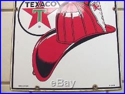 Vintage 1960s Texaco Fire Chief Porcelain Gas Pump Sign Gas Station Gasoline