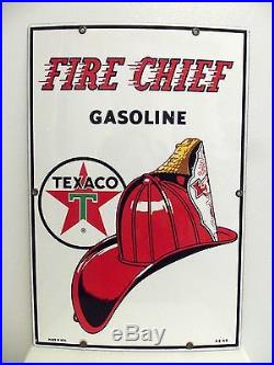 Vintage 1960s Texaco Fire Chief Porcelain Gas Pump Sign Gas Station Gasoline A+