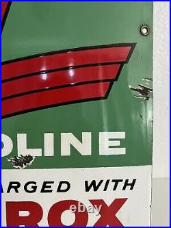 Vintage 1961 Original SKY CHIEF SUPREME Gasoline Petrox Porcelain Gas Pump Sign