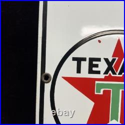 Vintage 1962 Porcelain Texaco Fire Chief Gasoline Pump Sign 12 x 18