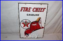 Vintage 1962 Texaco Fire Chief Gasoline Gas Pump Plate 18 Porcelain Metal Sign