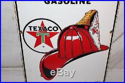 Vintage 1962 Texaco Fire Chief Gasoline Gas Pump Plate 18 Porcelain Metal Sign