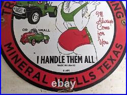 Vintage 1962 Trisha's Texaco Motor Oil Porcelain Metal Gas Pump Sign Gasoline