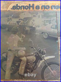Vintage 1967 Honda Motorcycle Large Copper Magazine Advertising Print Plate 20