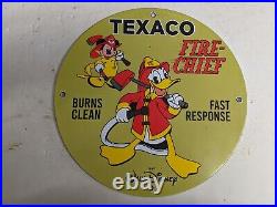 Vintage 1967 Texaco Fire-chief Gasoline Oil Porcelain Gas Sign Pump Gas Station