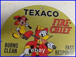 Vintage 1967 Texaco Fire-chief Gasoline Oil Porcelain Gas Sign Pump Gas Station