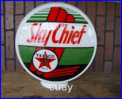 Vintage 1984 Texaco Sky Chief gas pump globe milk glass