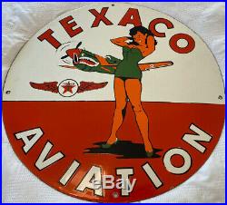 Vintage 20 Texaco Pin Up Porcelain Sign, Wow! Gas Station Pump Plate, Motor Oil