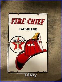 Vintage 3-1- 62 Original Texaco Fire Chief Gas Pump Plate Metal Sign 18 x 12