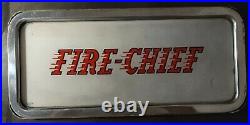 Vintage 50'sTEXACO FIRE CHIEF Gas Pump Ad Glass In Original FRAME. CIRCA 1950