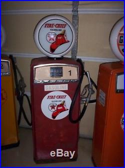 Vintage 60's Gas Boy Gas Pump Texaco Fire Chief Emblem Globe Lights Up