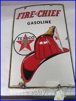 Vintage Advertising 1952 Texaco Fire Chief Gas Pump Plate Automobilia C-327