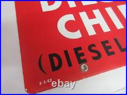 Vintage Advertising 1962 Texaco Diesel Chief Gas Pump Plate Automobilia C-326