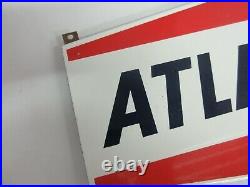 Vintage Advertising Atlantic Porcelain Pump Sign Gas Oil Automobilia M-460