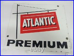 Vintage Advertising Atlantic Porcelain Pump Sign Gas Oil Automobilia Sv-204