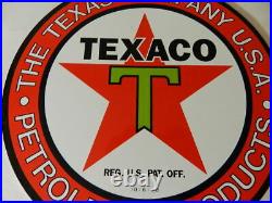 Vintage Advertising Sign- Texaco Porcelain Pump Plate Sign- Vintage Gas Station