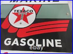 Vintage Advertising Texaco Sky Chief Marine Porcelain Gas Pump Plate C-822