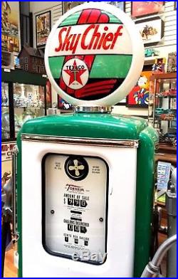 Vintage Authentic 1950s Restored TEXACO SKY CHIEF TOKHEIM Gasoline Gas Pump