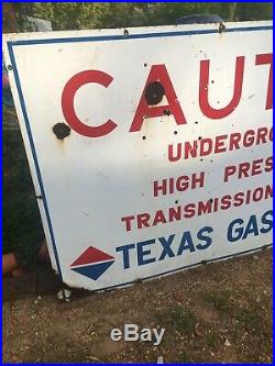 Vintage CAUTION TEXAS GAS porcelain sign TEXACO GAS gasoline oil gas pump