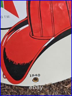 Vintage Dated 1940 Texaco Fire Chief Gasoline Porcelain Gas Station Sign 12 Vintage Dated 1940 Texaco Fire Chief Gasoline Porcelain Gas Station Sign 12
