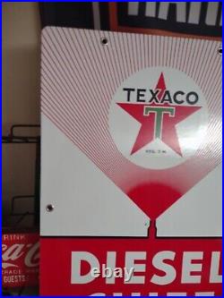 Vintage Dated 1962 Texaco Fuel Chief Gas Porcelain Oil Station Pump Plate Sign