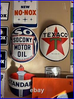 Vintage Design Texaco 15 Curved Pump Plate Porcelain Pump Sign Gas Oil