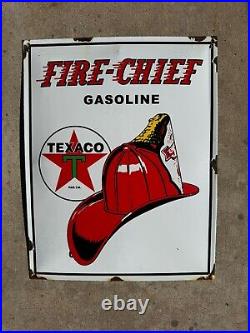 Vintage Design Texaco Fire Chief Gasoline Porcelain convexed Pump Plate