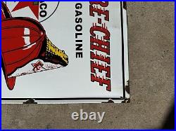 Vintage Design Texaco Fire Chief Gasoline Porcelain convexed Pump Plate