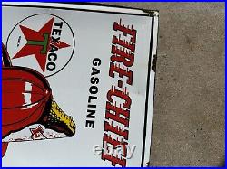 Vintage Design Texaco Fire Chief Gasoline Porcelain convexed Pump Plate