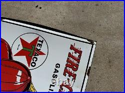 Vintage Design Texaco Fire Chief Gasoline Porcelain convexed Pump Plate