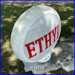 Vintage ETHYL Glass Gas Pump Globe -Estate Sale