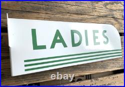 Vintage Flange Texaco Restroom Men, Ladies Porcelain Gas Pump Station Sign Set