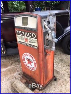 Vintage Gas Pump Texaco Theme c. 1962 Working Pump & Gallons Movement