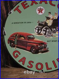 Vintage Green Texaco Gasoline Porcelain Gas Station Pump Sign 12