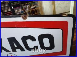 Vintage Large Rare Texaco Star Gas Pump Double Sided Heavy Porcelain Metal Sign