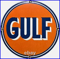 Vintage Lot Of Porcelain Signs Gas Oil Pump Plate Mlb Gulf Texaco Pennzoil Army