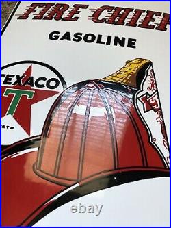 Vintage ORIGINAL 1956 Porcelain Texaco Fire Chief Gas Pump Sign